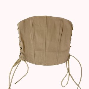 Tan corset with lace up sides